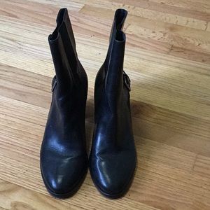 Cole Haan pull on black leather boots